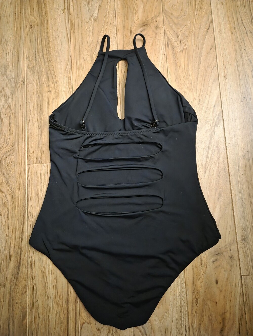 Becca by Rebecca Virtue Black One Piece with Cut Out Keyhole Womens Size L - Picture 7 of 11